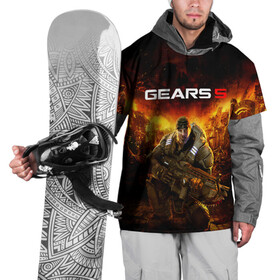 Накидка на куртку 3D с принтом GEARS 5 в Курске, 100% полиэстер |  | alien | combat | fight | game | gears 5 | gears of war | gun | human | man | monsters | powerful | saw | strong | war | weapon | игры