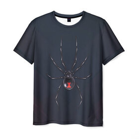 Мужская футболка 3D с принтом Каракурт в Курске, 100% полиэфир | прямой крой, круглый вырез горловины, длина до линии бедер | marvel | spider | австралия | арахнофобия | вдова | кокон | красная | марвел | муха | насекомое | нить | паутина | полосы | сеть | спайдер | супергерой | тарантул | укус | фобия | черная | яд