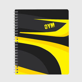 Тетрадь с принтом GYM в Курске, 100% бумага | 48 листов, плотность листов — 60 г/м2, плотность картонной обложки — 250 г/м2. Листы скреплены сбоку удобной пружинной спиралью. Уголки страниц и обложки скругленные. Цвет линий — светло-серый
 | bodybuilding | diet | exercise | fitness | gym | heath | motivation | muscle | phil | training | workout | бодибилдинг | мотивация | олимпия | сила | спорт | фитнес