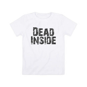 Детская футболка хлопок с принтом Dead inside в Курске, 100% хлопок | круглый вырез горловины, полуприлегающий силуэт, длина до линии бедер | dead inside | dont open | гуль | дед инсайт | дединсайт | дэд инсайт | дэдинсайт | интроверт | кен канеки | мертв внутри | мертвый внутри