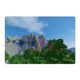 Магнитный плакат 3Х2 с принтом Minecraft в Курске, Полимерный материал с магнитным слоем | 6 деталей размером 9*9 см | minecraft | гора | горы | дерево | деревья | игра | куб | кубик | кубики | кубические | кубический | кубы | майнкрафт