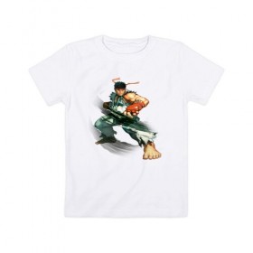 Детская футболка хлопок с принтом Street Fighter Ryu в Курске, 100% хлопок | круглый вырез горловины, полуприлегающий силуэт, длина до линии бедер | street fighter ryu