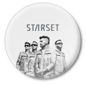 Значок с принтом Starset Band в Курске,  металл | круглая форма, металлическая застежка в виде булавки | Тематика изображения на принте: logo | rock | starset | лого | рок | старсет