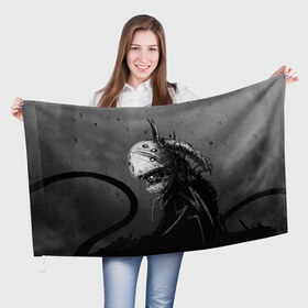 Флаг 3D с принтом Чернозём - Хронос в Курске, 100% полиэстер | плотность ткани — 95 г/м2, размер — 67 х 109 см. Принт наносится с одной стороны | reminor | киберпанк | чернозём
