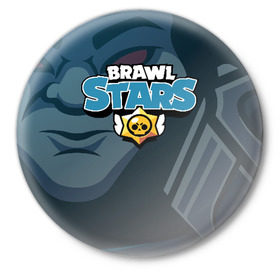 Значок с принтом Brawl Stars в Курске,  металл | круглая форма, металлическая застежка в виде булавки | brawl | bs | fails | leon | stars | supercell | tick | бой | босс | бравл | броубол | бс | герои | драка | звезд | осада | сейф | старс | цель