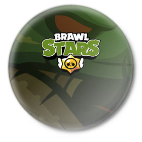Значок с принтом Brawl Stars в Курске,  металл | круглая форма, металлическая застежка в виде булавки | brawl | bs | fails | leon | stars | supercell | tick | бой | босс | бравл | броубол | бс | герои | драка | звезд | осада | сейф | старс | цель