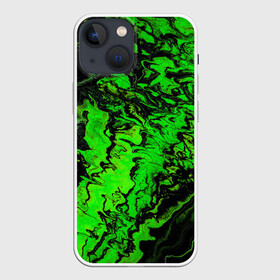 Чехол для iPhone 13 mini с принтом Тёмные зеленые краски в Курске,  |  | abstract | acrylic | art | color | liquid | modern | paint | painting | splash | абстракция | акрил | арт | брызги | жидкость | искусство | краска | рисунок | современный