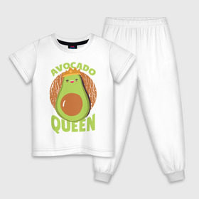 Детская пижама хлопок с принтом Авокадо Королева в Курске, 100% хлопок |  брюки и футболка прямого кроя, без карманов, на брюках мягкая резинка на поясе и по низу штанин
 | Тематика изображения на принте: avocado | queen | авокадо | королева | королевы | надписи | надпись