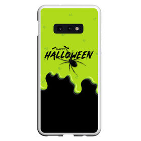 Чехол для Samsung S10E с принтом Happy Halloween в Курске, Силикон | Область печати: задняя сторона чехла, без боковых панелей | ghost | halloween | ведьма | джек | дух | кельты | монстр | нечисть | паук | паутина | праздник | привидение | призрак | пугало | тень | тыква | хеллоуин | хэллоуин