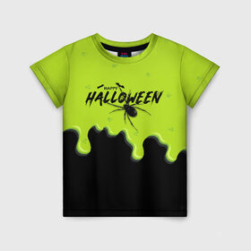 Детская футболка 3D с принтом Happy Halloween в Курске, 100% гипоаллергенный полиэфир | прямой крой, круглый вырез горловины, длина до линии бедер, чуть спущенное плечо, ткань немного тянется | ghost | halloween | ведьма | джек | дух | кельты | монстр | нечисть | паук | паутина | праздник | привидение | призрак | пугало | тень | тыква | хеллоуин | хэллоуин