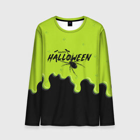 Мужской лонгслив 3D с принтом Happy Halloween в Курске, 100% полиэстер | длинные рукава, круглый вырез горловины, полуприлегающий силуэт | ghost | halloween | ведьма | джек | дух | кельты | монстр | нечисть | паук | паутина | праздник | привидение | призрак | пугало | тень | тыква | хеллоуин | хэллоуин