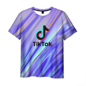 Мужская футболка 3D с принтом TikTok в Курске, 100% полиэфир | прямой крой, круглый вырез горловины, длина до линии бедер | 