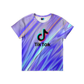 Детская футболка 3D с принтом TikTok в Курске, 100% гипоаллергенный полиэфир | прямой крой, круглый вырез горловины, длина до линии бедер, чуть спущенное плечо, ткань немного тянется | Тематика изображения на принте: 