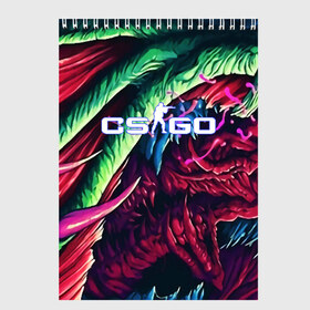 Скетчбук с принтом CSGO-HYPER BEAST в Курске, 100% бумага
 | 48 листов, плотность листов — 100 г/м2, плотность картонной обложки — 250 г/м2. Листы скреплены сверху удобной пружинной спиралью | awp | counter strike | cs go | cs go global offensive | hyper beast | skin cs | team cs | команды cs | скины оружия | скоростной зверь | хайпер бист