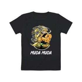 Детская футболка хлопок с принтом Muda Muda в Курске, 100% хлопок | круглый вырез горловины, полуприлегающий силуэт, длина до линии бедер | anime | jojo | senpai | tian | аниме | анимэ | джоджо | ониме | онимэ | сенпай | тян