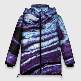 Женская зимняя куртка 3D с принтом Фиолетовые краски металлик в Курске, верх — 100% полиэстер; подкладка — 100% полиэстер; утеплитель — 100% полиэстер | длина ниже бедра, силуэт Оверсайз. Есть воротник-стойка, отстегивающийся капюшон и ветрозащитная планка. 

Боковые карманы с листочкой на кнопках и внутренний карман на молнии | 