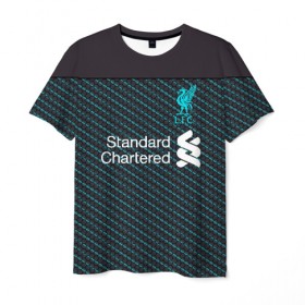 Мужская футболка 3D с принтом Liverpool 19-20 home - форма. в Курске, 100% полиэфир | прямой крой, круглый вырез горловины, длина до линии бедер | Тематика изображения на принте: 2019 2020 | liverpool | standard chartered | англия | ливерпуль | форма 19 20 | футбол
