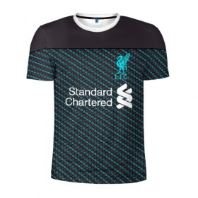 Мужская футболка 3D спортивная с принтом Liverpool 19-20 home - форма. в Курске, 100% полиэстер с улучшенными характеристиками | приталенный силуэт, круглая горловина, широкие плечи, сужается к линии бедра | 2019 2020 | liverpool | standard chartered | англия | ливерпуль | форма 19 20 | футбол