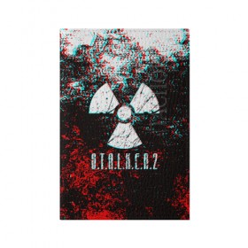 Обложка для паспорта матовая кожа с принтом S.T.A.L.K.E.R. 2 GLITCH в Курске, натуральная матовая кожа | размер 19,3 х 13,7 см; прозрачные пластиковые крепления | Тематика изображения на принте: bandit | chernobyl | pripyat | s.t.a.l.k.e.r. 2 | shadow of chernobyl | stalker | stalker 2 | бандиты | меченый | припять | сталкер | сталкер 2 | тени чернобыля | чернобыль | чистое небо