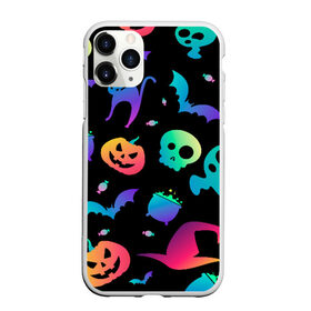 Чехол для iPhone 11 Pro Max матовый с принтом Rainbow Halloween в Курске, Силикон |  | diy | ghost | halloween | horror | makeup | scary | trick or treat | вампир | ведьма | кошка | луна | магия | новинки | ночь | тыква | хэллоуин