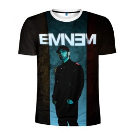 Мужская футболка 3D спортивная с принтом Eminem в Курске, 100% полиэстер с улучшенными характеристиками | приталенный силуэт, круглая горловина, широкие плечи, сужается к линии бедра | emenem | eminem | hip hop | hiphop | kamikaze | marshal mathers | marshall | marshall mathers | rap | rap god | revival | slim shadi | slim shady | venom | еминем | олдскул | реп | рэп | хипхоп | эминем