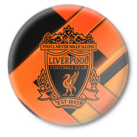 Значок с принтом Liverpool F.C. в Курске,  металл | круглая форма, металлическая застежка в виде булавки | 
