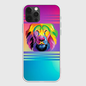 Чехол для iPhone 12 Pro Max с принтом Радужный лев в Курске, Силикон |  | абстракция | африка | градиент | грива | животное | зверь | зодиак | клетка | король | лещенко | львица | переход | прайд | радуга | разноцветный | рык | сафари | тигр | хищник | царь | цвет