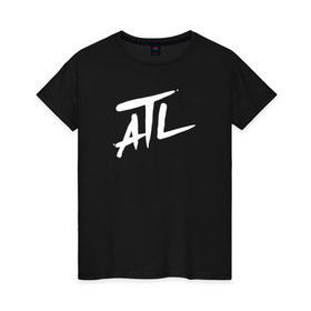 Женская футболка хлопок с принтом ATL ACIDHOUZE в Курске, 100% хлопок | прямой крой, круглый вырез горловины, длина до линии бедер, слегка спущенное плечо | acidhouze | atl | atl acidhouze | rap | russia | атл | реп | россия