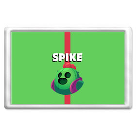 Магнит 45*70 с принтом BRAWL STARS SPIKE в Курске, Пластик | Размер: 78*52 мм; Размер печати: 70*45 | Тематика изображения на принте: android | brawl stars | colt | crow | games | leon | penny | poco. | shelly | spike | wanted | брав | бравл старс | звезды | игры | мобильные игры | старс