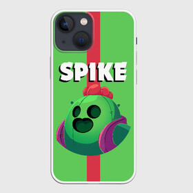 Чехол для iPhone 13 mini с принтом BRAWL STARS SPIKE в Курске,  |  | android | brawl stars | colt | crow | games | leon | penny | poco. | shelly | spike | wanted | брав | бравл старс | звезды | игры | мобильные игры | старс