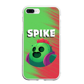 Чехол для iPhone 7Plus/8 Plus матовый с принтом BRAWL STARS SPIKE в Курске, Силикон | Область печати: задняя сторона чехла, без боковых панелей | android | brawl stars | colt | crow | games | leon | penny | poco. | shelly | spike | wanted | брав | бравл старс | звезды | игры | мобильные игры | старс