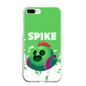 Чехол для iPhone 7Plus/8 Plus матовый с принтом BRAWL STARS SPIKE в Курске, Силикон | Область печати: задняя сторона чехла, без боковых панелей | android | brawl stars | colt | crow | games | leon | penny | poco. | shelly | spike | wanted | брав | бравл старс | звезды | игры | мобильные игры | старс