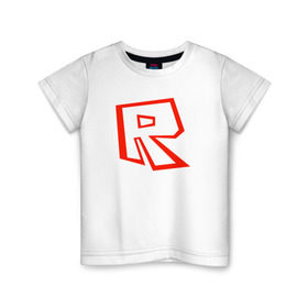 Детская футболка хлопок с принтом Roblox в Курске, 100% хлопок | круглый вырез горловины, полуприлегающий силуэт, длина до линии бедер | 