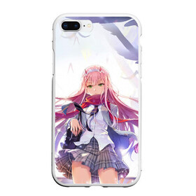 Чехол для iPhone 7Plus/8 Plus матовый с принтом Darling In The Franxx в Курске, Силикон | Область печати: задняя сторона чехла, без боковых панелей | 02 | anime | darling in the franxx | hiro | manga | zero two | аниме | ахегао | любимый во франксе | манга | милый во франксе | ноль два | хиро