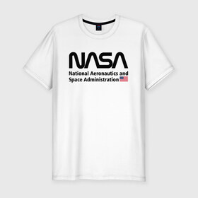 Мужская футболка премиум с принтом NASA в Курске, 92% хлопок, 8% лайкра | приталенный силуэт, круглый вырез ворота, длина до линии бедра, короткий рукав | alien | area 51 | nasa | space x | ufo | америка | американский | астронавт | звезды | земля | зона 51 | инопланетянин | космонавт | космос | луна | марс | наса | нло | планета | пришельцы | ракета | роскосмос | созвездие
