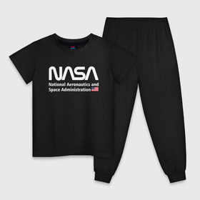 Детская пижама хлопок с принтом NASA в Курске, 100% хлопок |  брюки и футболка прямого кроя, без карманов, на брюках мягкая резинка на поясе и по низу штанин
 | alien | area 51 | nasa | space x | ufo | америка | американский | астронавт | звезды | земля | зона 51 | инопланетянин | космонавт | космос | луна | марс | наса | нло | планета | пришельцы | ракета | роскосмос | созвездие