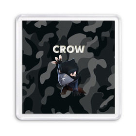 Магнит 55*55 с принтом Brawl Stars CROW в Курске, Пластик | Размер: 65*65 мм; Размер печати: 55*55 мм | brawl | brawl stars | crow | leon | stars | бравл | бравл старс | браво старс | игра | компьютерная | кров | леон | онлайн | старс