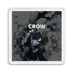 Магнит 55*55 с принтом Brawl Stars CROW в Курске, Пластик | Размер: 65*65 мм; Размер печати: 55*55 мм | brawl | brawl stars | crow | leon | stars | бравл | бравл старс | браво старс | игра | компьютерная | кров | леон | онлайн | старс