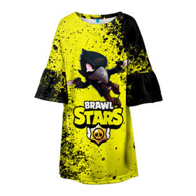 Детское платье 3D с принтом Brawl Stars CROW в Курске, 100% полиэстер | прямой силуэт, чуть расширенный к низу. Круглая горловина, на рукавах — воланы | brawl | brawl stars | crow | leon | stars | бравл | бравл старс | браво старс | игра | компьютерная | кров | леон | онлайн | старс