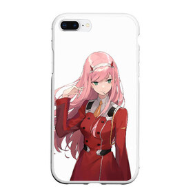 Чехол для iPhone 7Plus/8 Plus матовый с принтом Darling In The Franxx в Курске, Силикон | Область печати: задняя сторона чехла, без боковых панелей | 02 | anime | darling in the franxx | hiro | manga | zero two | аниме | ахегао | любимый во франксе | манга | милый во франксе | ноль два | хиро