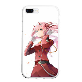 Чехол для iPhone 7Plus/8 Plus матовый с принтом Darling In The Franxx в Курске, Силикон | Область печати: задняя сторона чехла, без боковых панелей | 02 | anime | darling in the franxx | hiro | manga | zero two | аниме | ахегао | любимый во франксе | манга | милый во франксе | ноль два | хиро