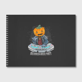 Альбом для рисования с принтом Halloween party в Курске, 100% бумага
 | матовая бумага, плотность 200 мг. | Тематика изображения на принте: diy | ghost | halloween | horror | makeup | scary | skull clown | trick or treat | вампир | ведьма | кошка | луна | магия | ночь | тыква | хэллоуин