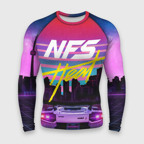 Мужской рашгард 3D с принтом Need For Speed Heat в Курске,  |  | need for speed | need for speed heat | nfs | nfs heat | outrun | retrowave | synth | synthwave