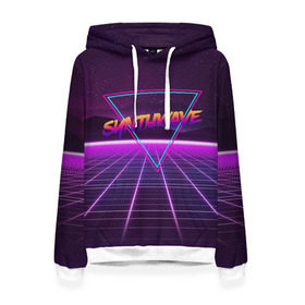 Женская толстовка 3D с принтом SYNTHWAVE / RETROWAVE в Курске, 100% полиэстер  | двухслойный капюшон со шнурком для регулировки, мягкие манжеты на рукавах и по низу толстовки, спереди карман-кенгуру с мягким внутренним слоем. | hotline miami | neon | outrun | outrun electro | retrowave | synth | synthwave | неон | хотлайн майами