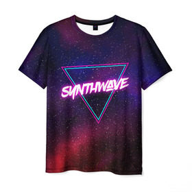 Мужская футболка 3D с принтом SYNTHWAVE / RETROWAVE в Курске, 100% полиэфир | прямой крой, круглый вырез горловины, длина до линии бедер | hotline miami | neon | outrun | outrun electro | retrowave | synth | synthwave | неон | хотлайн майами
