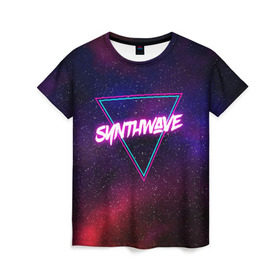 Женская футболка 3D с принтом SYNTHWAVE / RETROWAVE в Курске, 100% полиэфир ( синтетическое хлопкоподобное полотно) | прямой крой, круглый вырез горловины, длина до линии бедер | hotline miami | neon | outrun | outrun electro | retrowave | synth | synthwave | неон | хотлайн майами