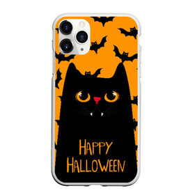 Чехол для iPhone 11 Pro Max матовый с принтом Happy halloween в Курске, Силикон |  | halloween | horror | вампир | кот | кот вампир | котик | кошка | летучие мыши | мыши | пятница 13 | страшилки | страшно | ужасы | хоррор | хэллоуин