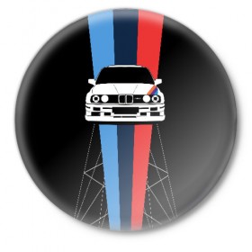 Значок с принтом BMW в Курске,  металл | круглая форма, металлическая застежка в виде булавки | auto | bmw | bmw motorsport | im | x5 | x6 | беха | бмв | бэха