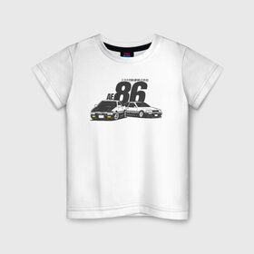 Детская футболка хлопок с принтом AE86 в Курске, 100% хлопок | круглый вырез горловины, полуприлегающий силуэт, длина до линии бедер | ae 86 | bosozoku | bosozoku style | drag | drift | japan style | jdm | босудзоку | босузоку | дрифт