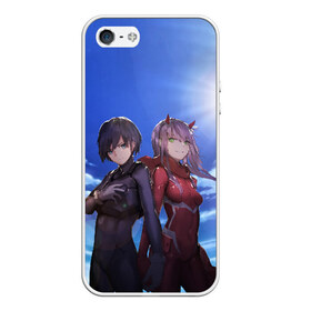 Чехол для iPhone 5/5S матовый с принтом Darling In The Franxx в Курске, Силикон | Область печати: задняя сторона чехла, без боковых панелей | 02 | anime | darling in the franxx | hiro | manga | zero two | аниме | ахегао | любимый во франксе | манга | милый во франксе | ноль два | хиро